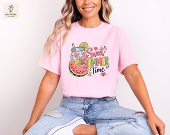 Sweet Summer  Time Watermelon Shirt, Beach Vacation Tee