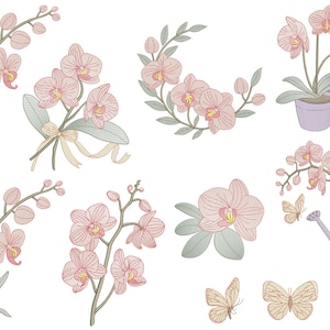 Embroidery Design Orchids Collection 001