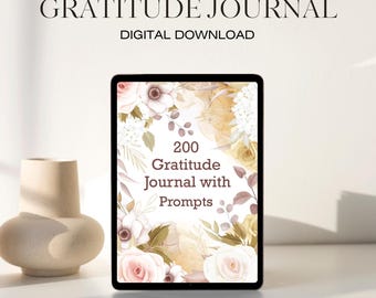 Gratitude Journal with 200 Prompts | 120–Page Canva KDP Interior Template | Daily Reflection & Mindfulness Workbook | Editable PDF