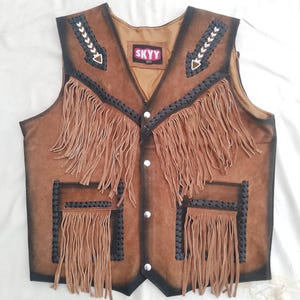 Men&#39;s Suede Leather Western Cowboy Jacket: Handmade Fringe Detail