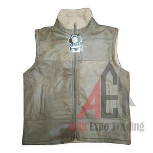 Handmade Brown Lambskin Leather Vest: Men&#39;s Shearling Fur Vest