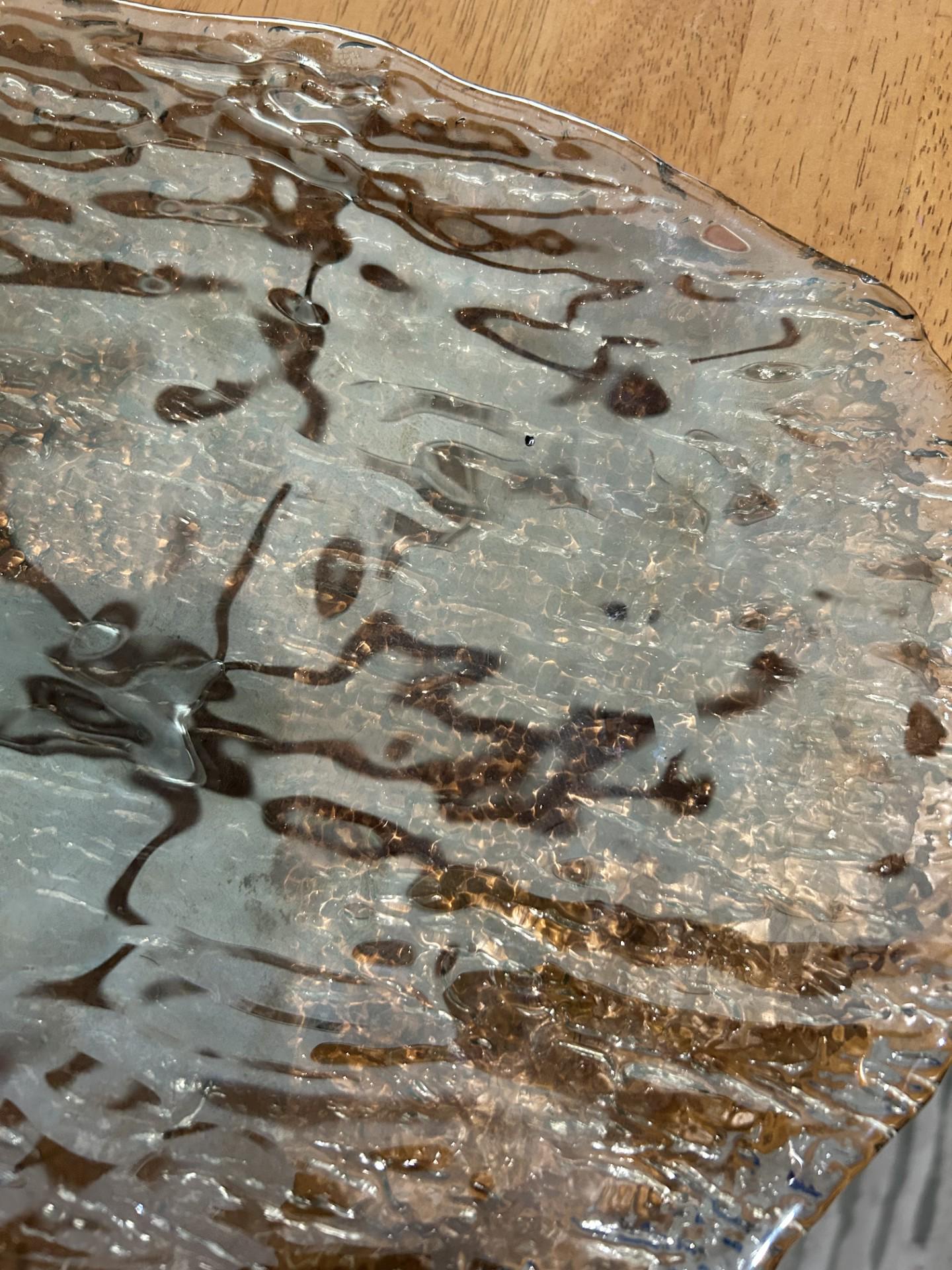 Photo inspiration: Visual Reference: Clear Glass Serving Plate Bark Texture Art Glass 17 X