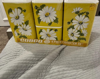 Vintage Tupperware Yellow Servalier Canister Set of 2, 809