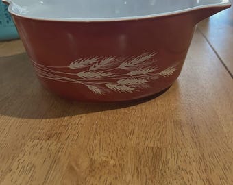PYREX 475 Ernte Weizen 2,5 Qt Bowl Casserole Klar Deckel # 475-C-39 mit Deckel