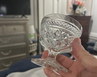 Set of 5 Wexford Pedestal Glass Dessert Cups Anchor Hocking Vintage 3 1/2"