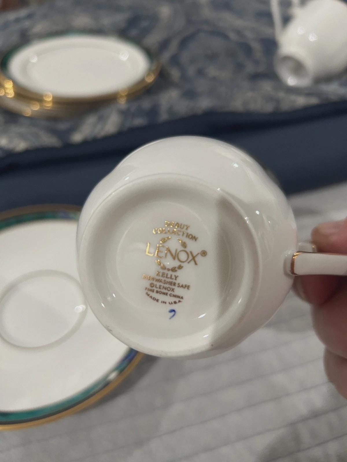 Lenox Kelly Green Cup & Saucer Set (set of 3) – Debut Collection