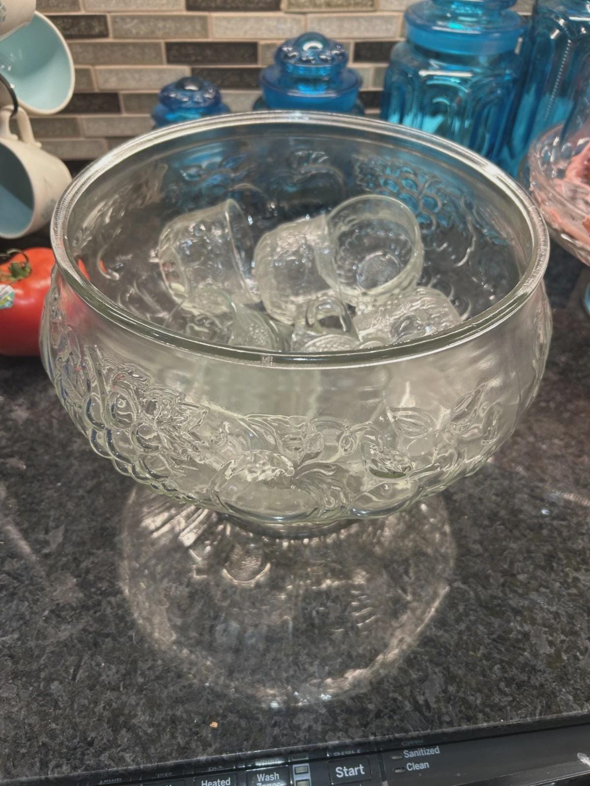 Antique glass punch bowl set - Etsy 日本
