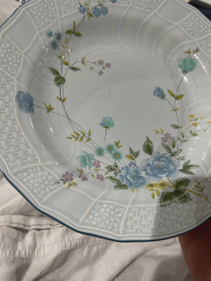 Mikasa Precious Blue Michelle Set 2 Rimmed SOUP BOWL D2501 Japan