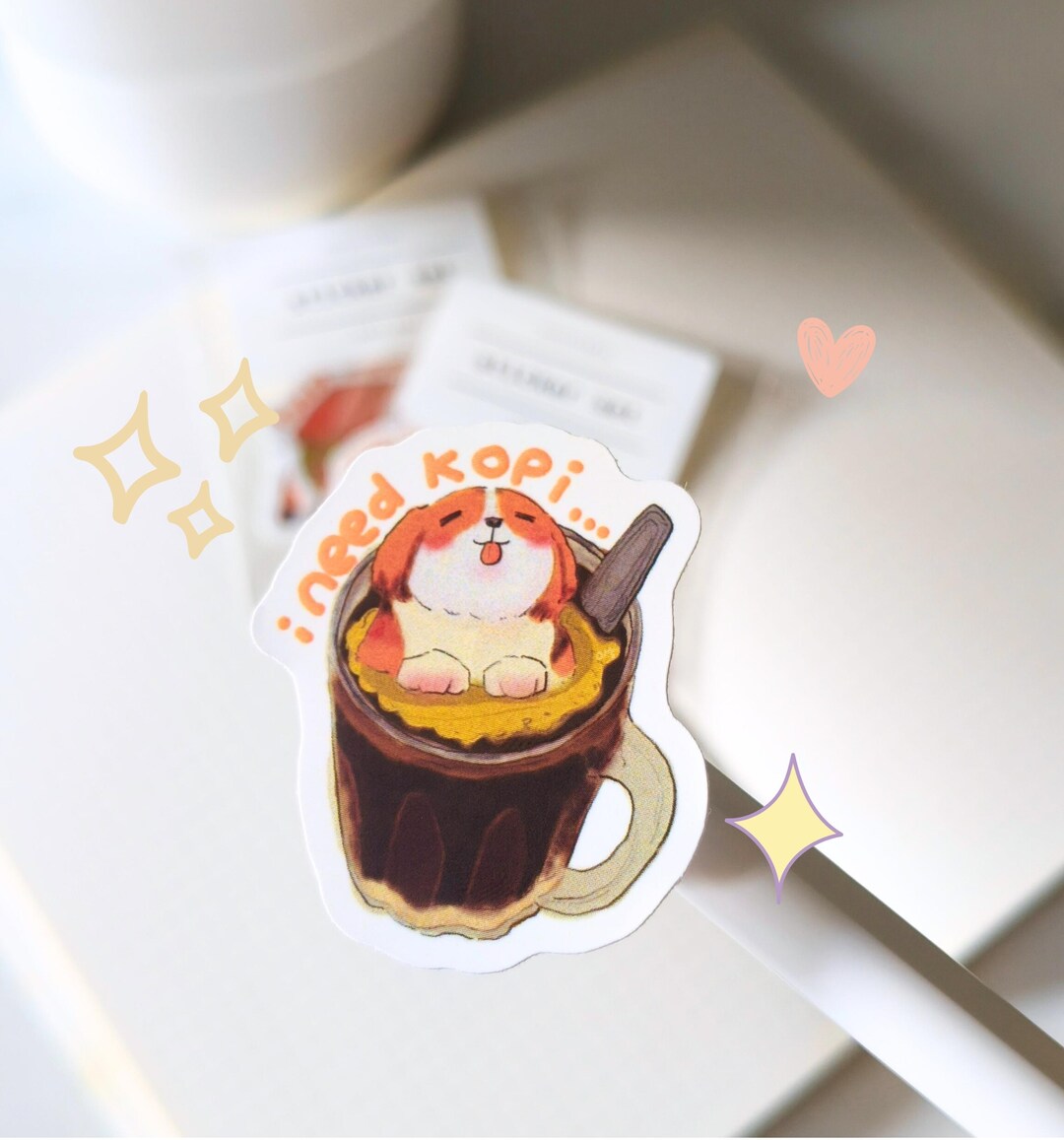 Sticker Set Kopi I Need Kopi Sticker Set • 4cm Die Cut Stickers, Asian Singapore Malysia ...
