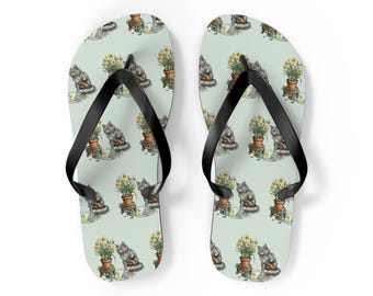 Narcissistic Nebelung  Flip Flops: Alliterative Animals Design Series
