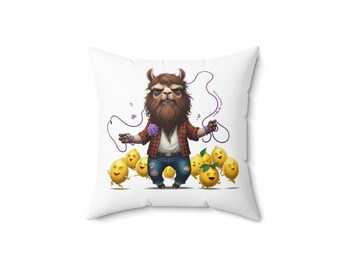 Legendary Llama Throw Pillow: Alliterative Animal Art