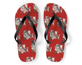 Xennial Xiasi Flip Flops: Alliterative Animals Design Series