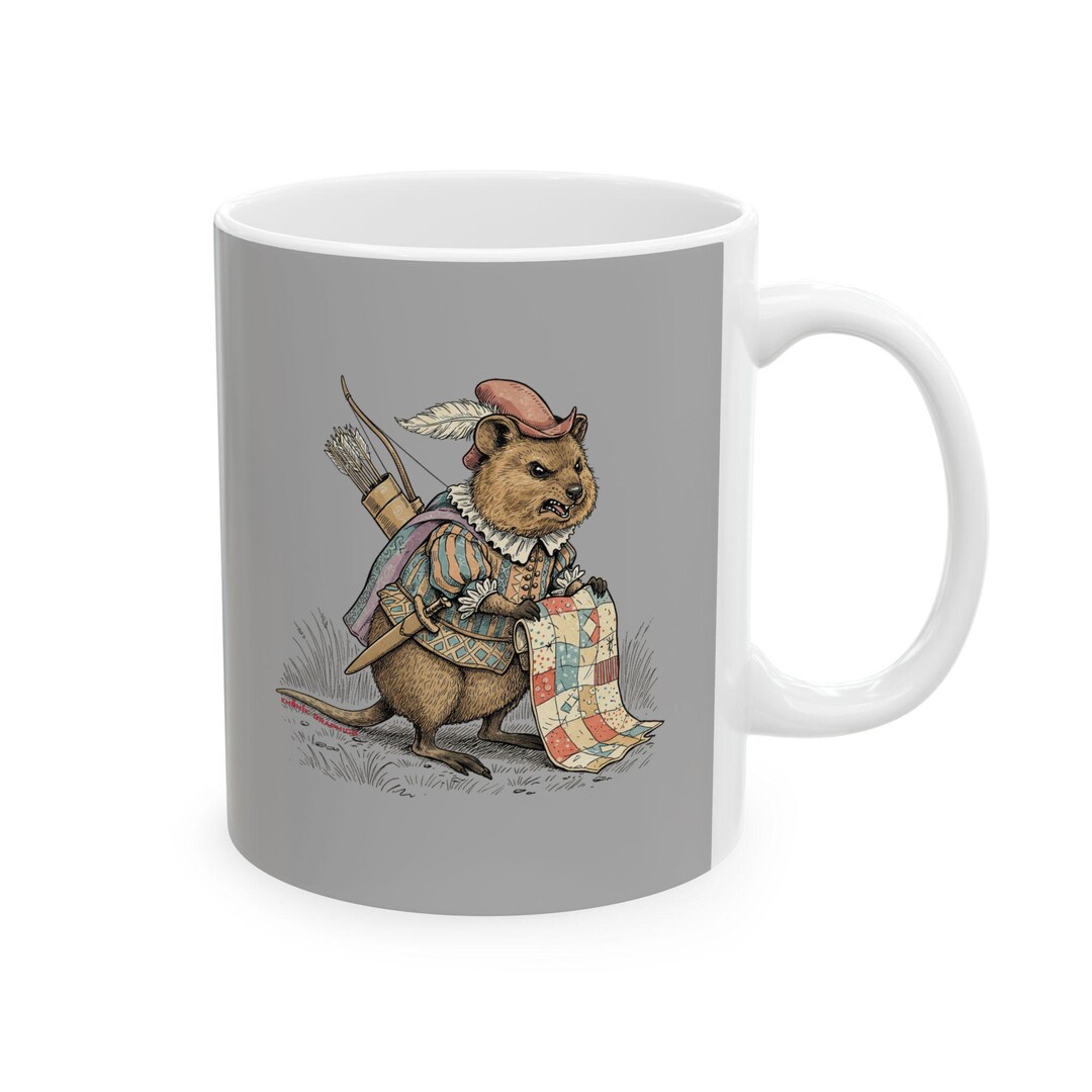 Quivered Quokka Ceramic Mug: Alliterative Animals Design Series, 11oz ...