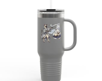 Siamese Sorceress 40oz geïsoleerde reismok: alliterative Animals Design Series
