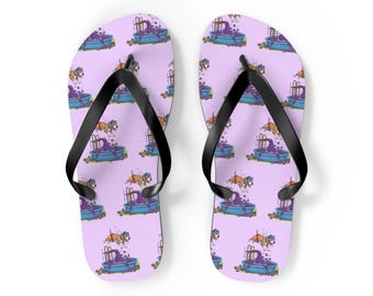 Playful Pitbull Flip Flops: Alliterative Animals Design Series