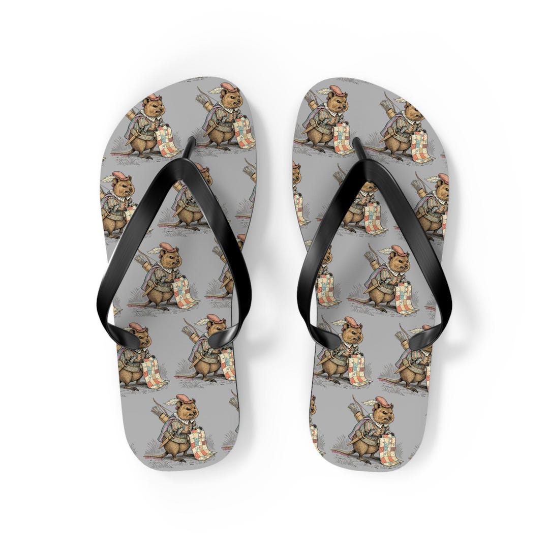 Quivered Quokka Flip Flops: Alliterative Animals Design Series - Etsy