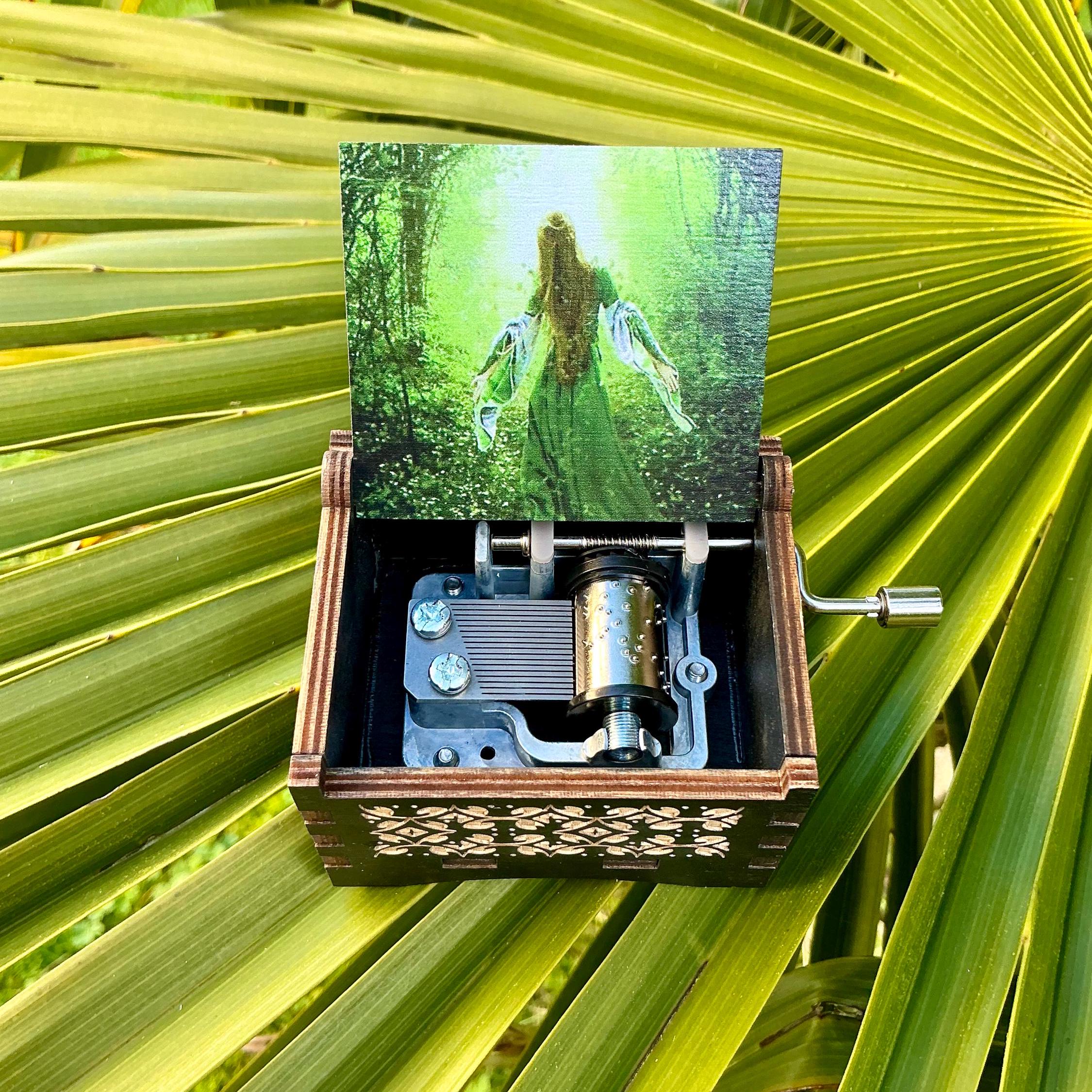 Bambus Spieluhr Mit 'Schlaf, Kindlein, Schlaf' - Klassische Musikbox Mit Kurbel, Made In Germany