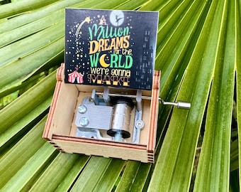 A Million Dreams, Wooden Music Box, music box, Unique Gift, Personalized, wedding, anniversary, for her, love, best gift, couple