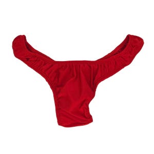 Red Satin Thong Gaff Panty - Crossdresser Transgender Panties Smooth Tuck PLUS SIZE 1X-4X