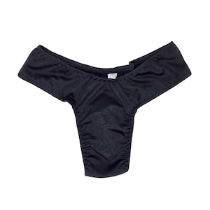 Silky Satin Gaff Thong Wide Band Tucking Panty for a Smooth Feminine Look XS-4X