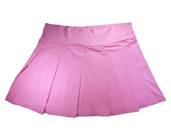 Sexy Stretchy Pleated Mini Skirt - Pink Crossdressers Transgender Women