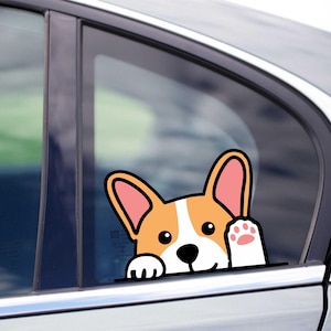 Cute Hi Corgi Peeking Peek Peekabo Peekers Bumper Window Vinyl Decal Puppy Stickers