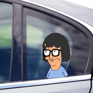 Tina Peeking Peek Peekabo Peekers Bumper Window Vinyl Decal Cartoon Pink Bunny Stickers Meme LOL