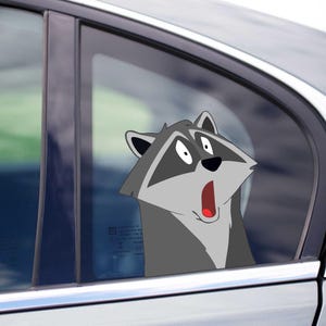 Schokkend gezicht meeko wasbeer van prachtige pocahontas Peeking Peek Peekabo Peekers bumper venster vinyl sticker disney film stickers label