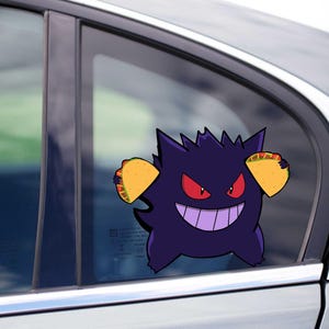 Gengar Taco Evolved Peeking Peek Peekabo Peekers Auto Fenster Vinyl Aufkleber Anime Kinder Cartoon Aufkleber