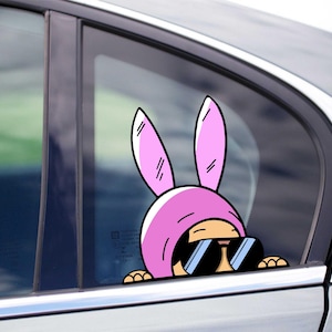 Louise Peeking Peek Peekabo Peekers Bumper Window Vinyl Decal Cartoon Pink Bunny Stickers Meme LOL