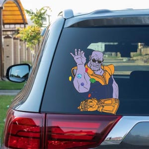 Cute Thanos Funny Peeking Peek Peekabo Bumper Window Vinyl Decal Cute boy Anime Cartoon Marvel Disney Stickers Meme Dead Pool