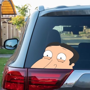 Glenn Quagmire Peeking Peek Peekabo Bumper Window Vinyl Decal Family Guy Cartoon Stickers Meme