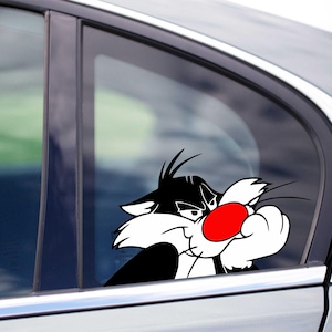 Chat Sylvester Peeking Peekabo Peekers Sticker en vinyle pour fenêtre pare-chocs de la fenêtre Looney tunes Disney Stickers