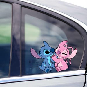 Stitch i Anioł Peeking Peek Peekabo Peekers Zderzak Okno Vinyl Decal Lilo i Stitch Dzieci Cartoon Legendary Stickers