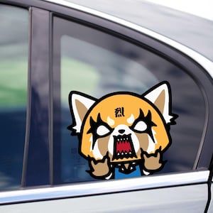 Aggre tsuko rock and roll peeker peeking decal cartoon character sticker for cars trucks anime movie funny cool drawing
