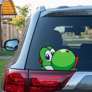 Yoshi jetant un coup d'oeil peekabo Peekers pare-chocs fenêtre vinyle autocollant Anime enfants dessin animé jeu vidéo autocollants
