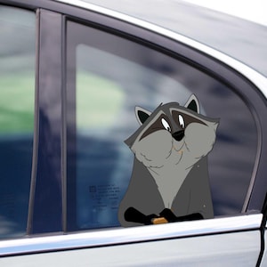 Grappige meeko wasbeer van prachtige pocahontas Peeking Peek Peekabo Peekers bumper venster vinyl decal disney film stickers label laptop