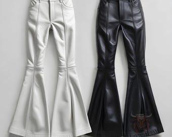 Women's Leather Flare Pants | Handmade Bell Bottoms Boho