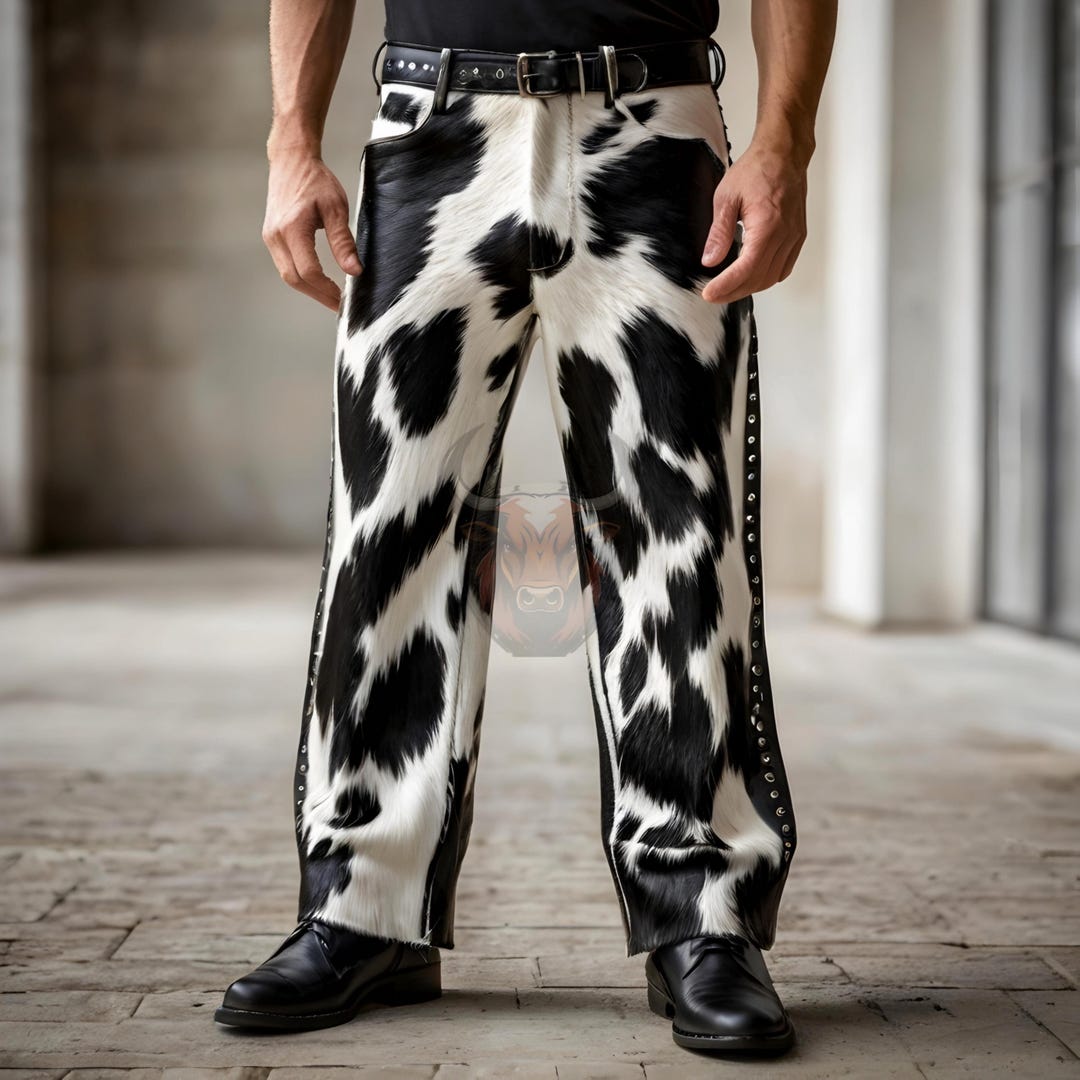Handmade Cowhide Leather Pants Genuine Hair-on Hide | Western Rodeo ...