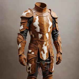 Men’s Cowhide Leather Armor Set Medieval Viking Knight LARP Cosplay Outfit Renaissance Faire Costume