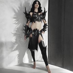Women’s Fantasy Warrior Cosplay Armor | Handmade Gothic Leather LARP Costume | Renaissance Battle Outfit