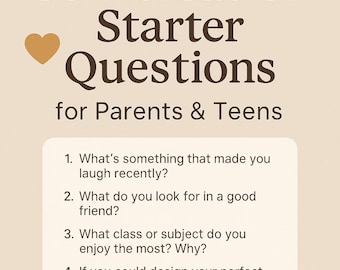 50 Parent-Teen Conversation Starters – Printable Relationship Building Cards (PDF)