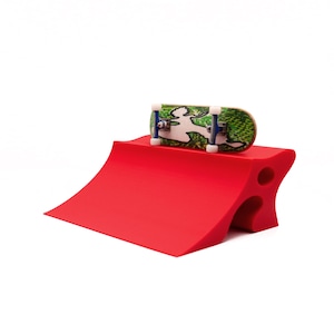 Fingerboard Pocket Quarter Vermelho, Mini Rampa Impressa em 3D, Obstáculo de Skate Park, Rampa de Skate Fingerboard, Acessório de Deck Tech