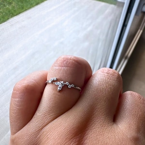 925 Sterling Silver Leaves Plant Adjustable Ring 925 Sterling Silver Adjustable Nature Leaf Ring Silver Adjustable Nature Ring Gift For Her