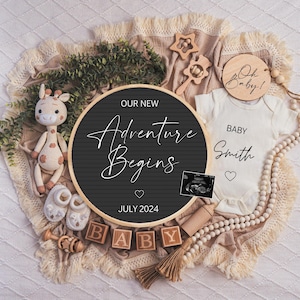 Digital Pregnancy Announcement / Pregnancy Reveal / Social Media / Gender Neutral / Facebook / Instagram / Boho / Personalized