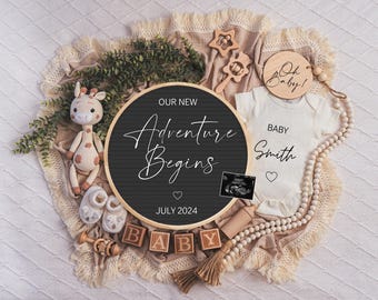 Digital Pregnancy Announcement / Pregnancy Reveal / Social Media / Gender Neutral / Facebook / Instagram / Boho / Personalized