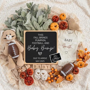 Fall Game Fall Pregnancy Announcement Digital Baby Announcement Autumn Gender Neutral Gender Reveal Boy Social Media Reveal Fall