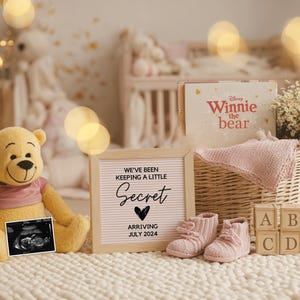 Editable Yellow bear Baby Announcement | Digital Gender Neutral Reveal Template | Little Honey Social Media Post