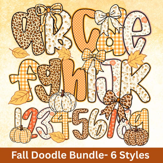 Fall Preppy Fall Floral Alphabet PNG | Pumpkin Season Letters, Grandmillennial Monogram Clipart for Mom Crafts | Coquette Aesthetic Font