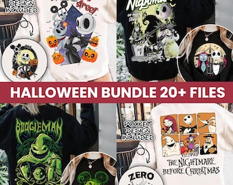 Koszmar Boże Narodzenie Halloween Przód i tył projektu Pakiet PNG, Horror Halloween Png, przód i tył, Upiorne wibracje png, Upiorny sezon Png